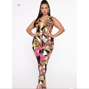 Fuchsia Combo Jumpsuit